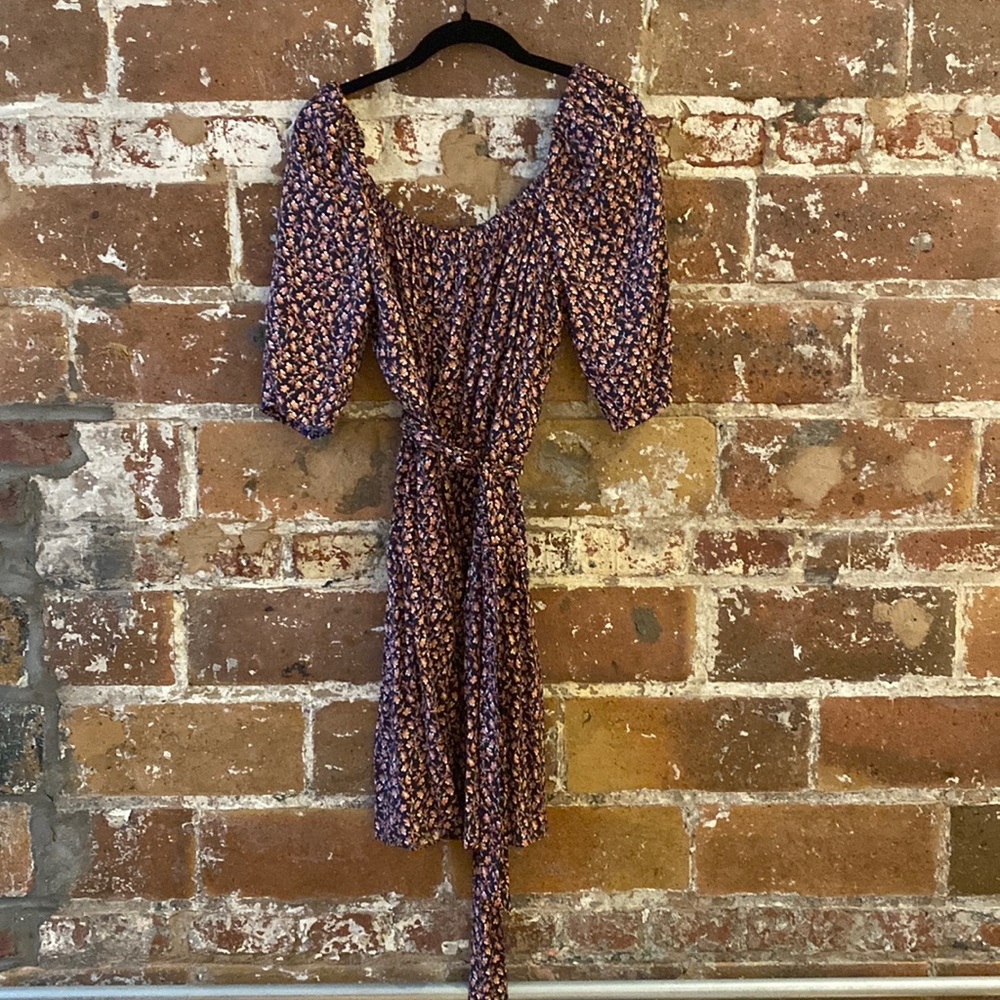 Cinched floral tie dress